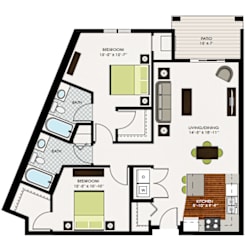 McGovern Floor Plan at Victoria Park and V2 Apartments, Minnesota, 55102