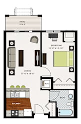 Mears Floor Plan at Victoria Park and V2 Apartments, St. Paul, MN, 55102