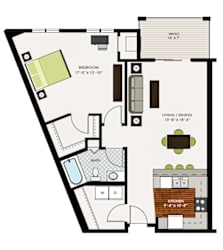 Parkview Floor Plan at Victoria Park and V2 Apartments, St. Paul