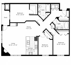 A black and white image of a floor plan for a house.