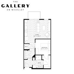 The Calisota Floor Plan at The Gallery Apartments, Burnsville, MN, 55337