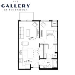 The Cru the gallery Floor Plan at The Gallery Apartments, Burnsville