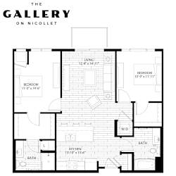 The Pepin Floor Plan at The Gallery Apartments, Burnsville