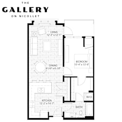 The Willow Floor Plan at The Gallery Apartments, Minnesota