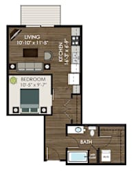 The Highland Floor Plan at Victoria Park and V2 Apartments, St. Paul