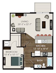The Sheridan Floor Plan at Victoria Park and V2 Apartments, St. Paul, Minnesota