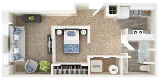 1 bed 1 bath at Queen Anne Belvedere, Baltimore, Maryland