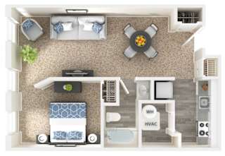 1 bed 1 bath A at Queen Anne Belvedere, Baltimore, 21201