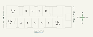 A map of a property with a lake at the bottom.