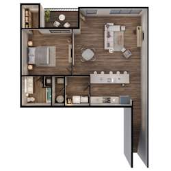 978 SF one bedroom floor plan at Sterling at Prairie Trail North in Ankeny, IA
