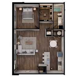 904 SF one bedroom floor plan at Sterling at Prairie Trail North in Ankeny, IA