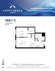 1B81-C Floor Plan at The Confluence Apartments, Easton