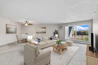Bright Living Room at Cedars Lakeside Apartments, Little Canada, MN, 55117