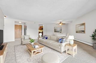 Contemporary Living Room at Cedars Lakeside Apartments, Little Canada, 55117