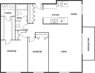 2BR Rose Quartz Floor Plan at Axon Green, Minneapolis, MN, 55416