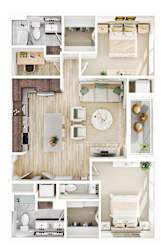 2 bed 2 bath G Floorplan at The Mera, St Louis Park, Minnesota