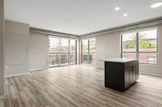 Living room in the CC2 Floor Plan at The Ellory Apartments, Minnesota, 55401
