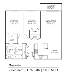 Magnolia Floor Plan at Cedars Lakeside, Minnesota, 55117
