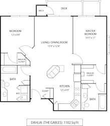 Dahlia Floor Plan at The Gables at Park Pointe, St. Louis Park, Minnesota
