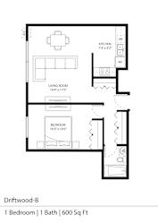 Driftwood-B Floor Plan at Silver Lake, New Brighton, Minnesota