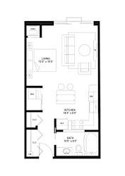 A1 Floor Plan at The Ellory Apartments, Minnesota, 55401