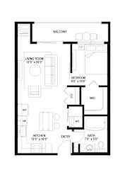 B1 Floor Plan at The Ellory Apartments, Minnesota