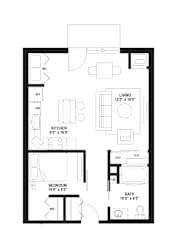 B4 Floor Plan at The Ellory Apartments, Minneapolis, MN