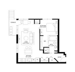 B9 Floor Plan at The Ellory Apartments, Minnesota, 55401