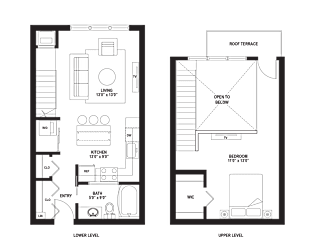 BL1 Floor Plan at The Ellory Apartments, Minneapolis, 55401