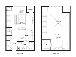 BL2 Floor Plan at The Ellory Apartments, Minneapolis, Minnesota