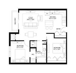 C2 Floor Plan at The Ellory Apartments, Minneapolis