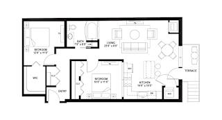 C4 Floor Plan at The Ellory Apartments, Minneapolis, MN, 55401
