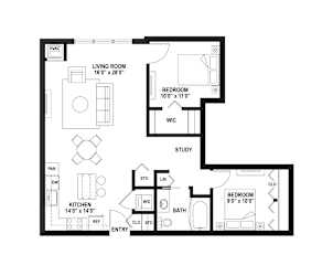 C6 Floor Plan at The Ellory Apartments, Minneapolis, 55401