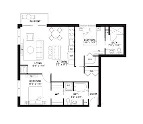 CC1 Floor Plan at The Ellory Apartments, Minneapolis, Minnesota
