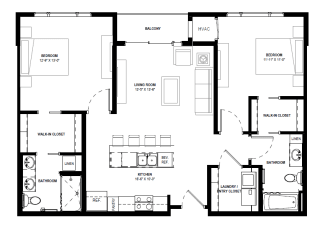 Fresco Floor Plan 1,080 Sq.Ft. at Galante at Parkside, Minnesota, 55124
