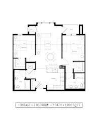 Heritage 2 Bed 2 Bath Floor Plan at Gabella at Parkside, Minnesota