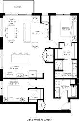 C-4 Floor Plan at Lilia Apartments, Minnesota, 55118
