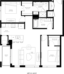 2 bedroom 2 bathroom C-6 Floor Plan at The Mera, St Louis Park, MN, Minnesota, 55426