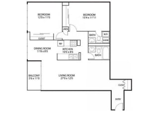 Heights Floor Plan at The Edina Towers, Edina, 55435
