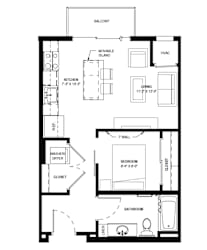 Mural Floor Plan 545 Sq.Ft. at Galante at Parkside, Apple Valley, Minnesota