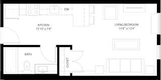 Northrop floor plan 416 Sq.Ft. at The Whit, Minneapolis, MN