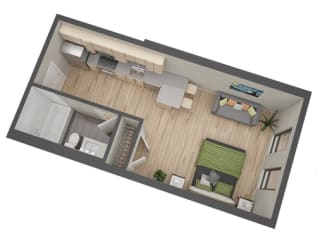Northrup floor plan 416 Sq.Ft. at The Whit, Minneapolis, MN