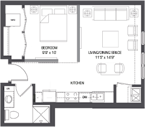 Floorplan A at The Palmer, Minneapolis, MN