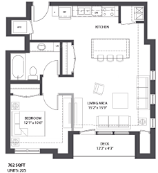 Floorplan J2 at The Palmer, Minneapolis, Minnesota