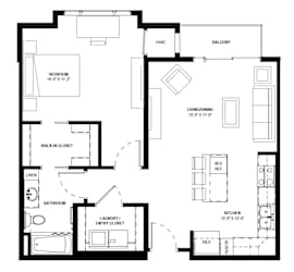 Papyrus2 835 Sq.Ft. Floor Plan at Galante at Parkside, Apple Valley, 55124