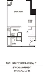 Galtier Towers Rock Floor Plan Rock Floor Plan Galtier Towers Apartments in Lowertown, St. Paul, MN Studio Apartment