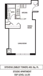 Galtier Towers Stevens Floor Plan St. Louis and Stevens Floor Plan Galtier Towers Apartments in Lowertown, St. Paul, MN Studio Apartment