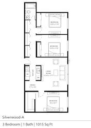 Silverwood Floor Plan at Silver Lake, New Brighton, MN, 55112, 3  Bed   1  Bath   1,015 Sq. Ft.