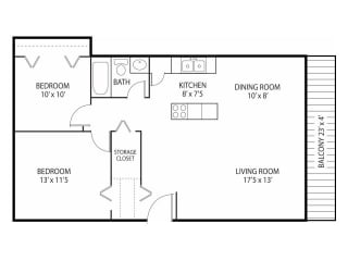 Willow-Floor Plan at Beach South at the Lake, Robbinsdale, 55422