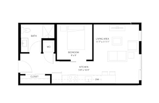 Windom Floor Plan 502 Sq.Ft. at The Whit, Minneapolis